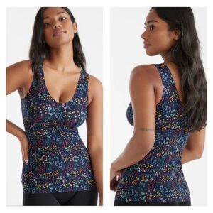 Knix LuxeLift Evolution Tank Top Cami Built In Support Navy Floral Size XL